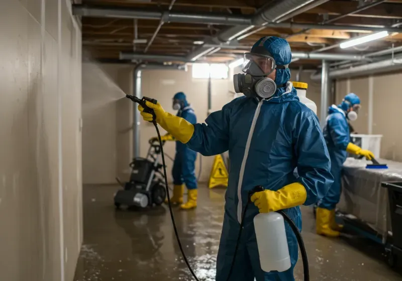 Basement Sanitization and Antimicrobial Treatment process in Barnesville, OH