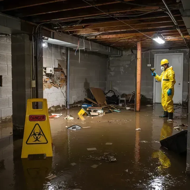 Flooded Basement Electrical Hazard in Barnesville, OH Property